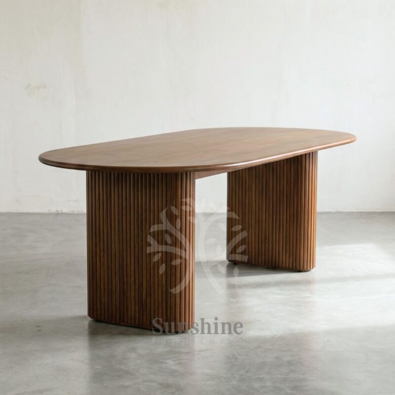 japandi solid wood dining table natural
