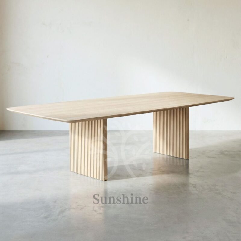 scandinavian solid wood dining table light