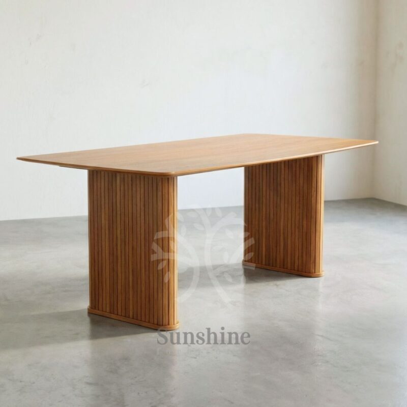japandi walnut dining table