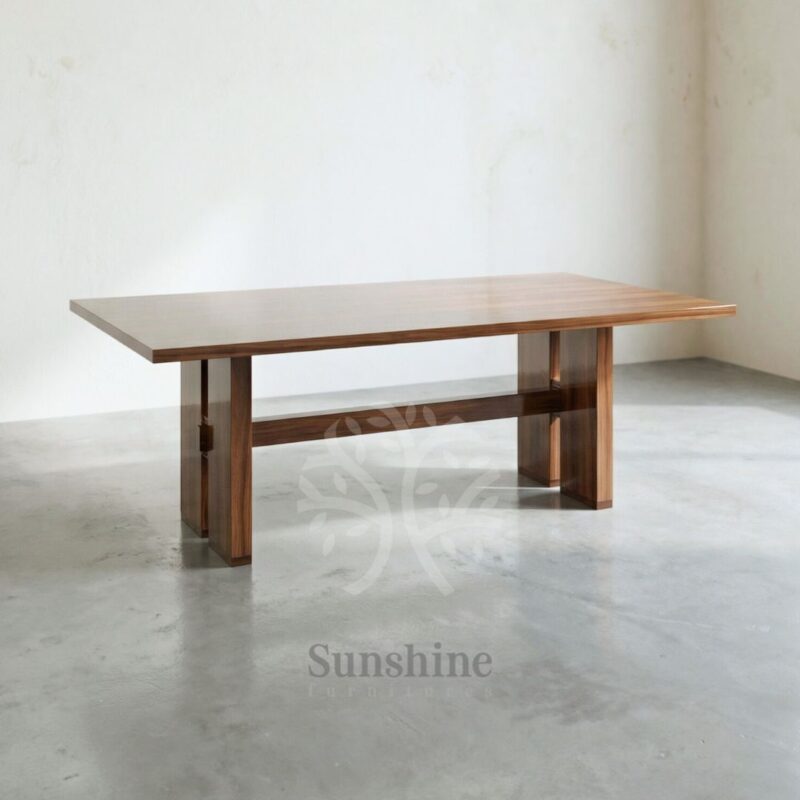 industrial solid wood dining table