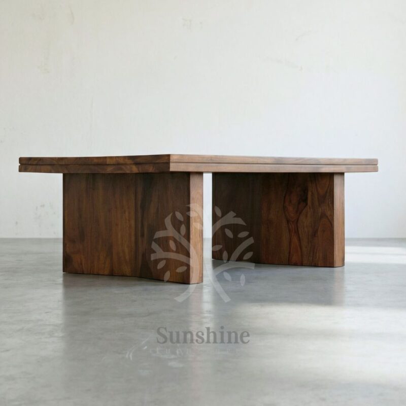 japandi dark walnut dining table