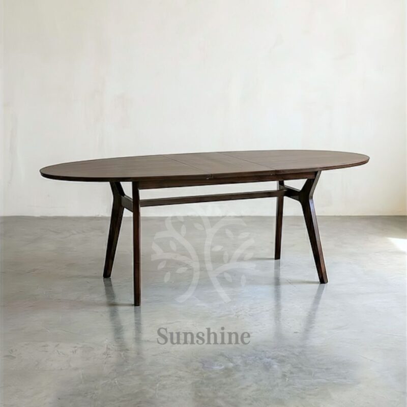 mid century oval dining table