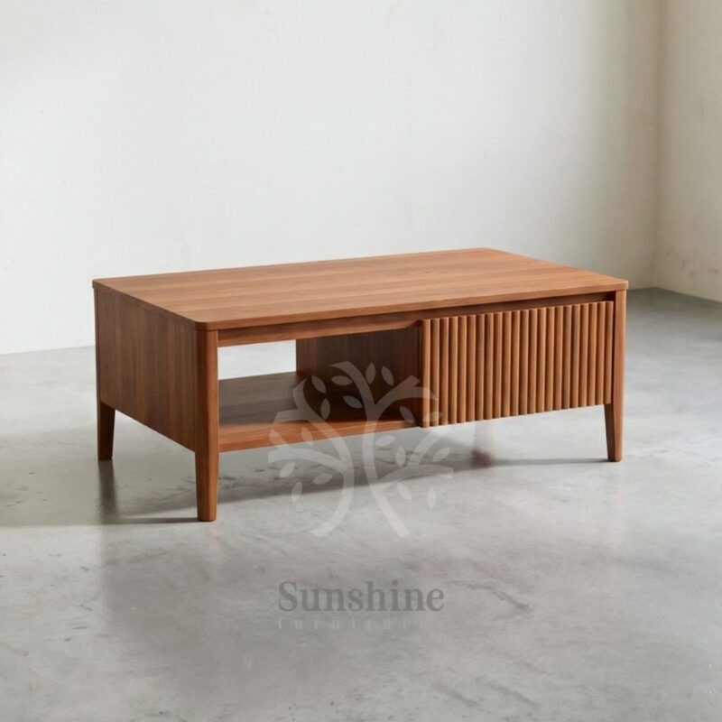 Japandi sliding door coffee table