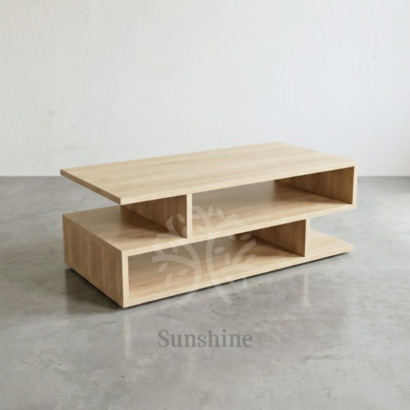 Japandi two tier coffee table