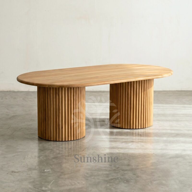 Japandi oval coffee table