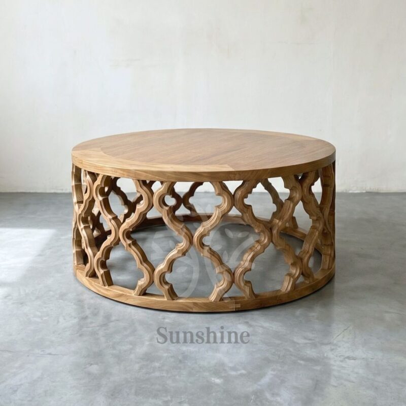 Scandinavian carved coffee table