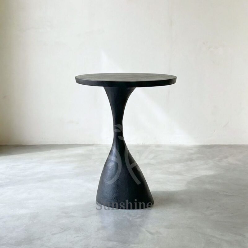 Scandinavian black hourglass side table