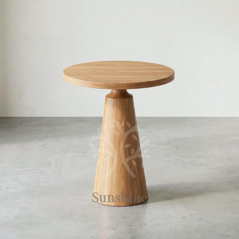 Japandi natural wood side table