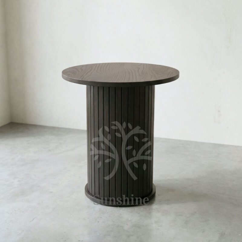 Industrial black cylinder side table