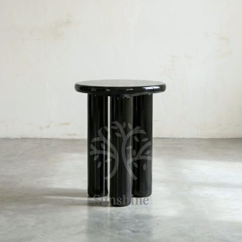 Industrial thick top black side table