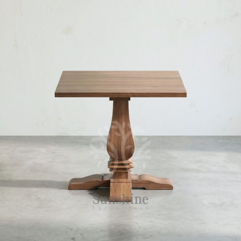 Japandi square wood side table