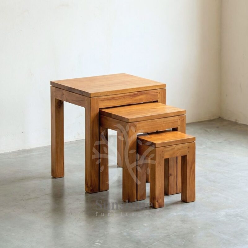 Japandi nesting side table set
