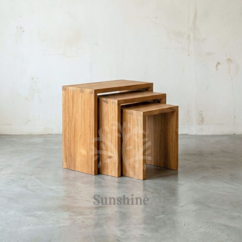 Scandinavian cube nesting table