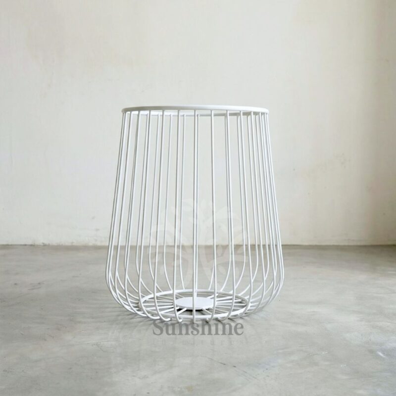 Scandinavian white wire side table