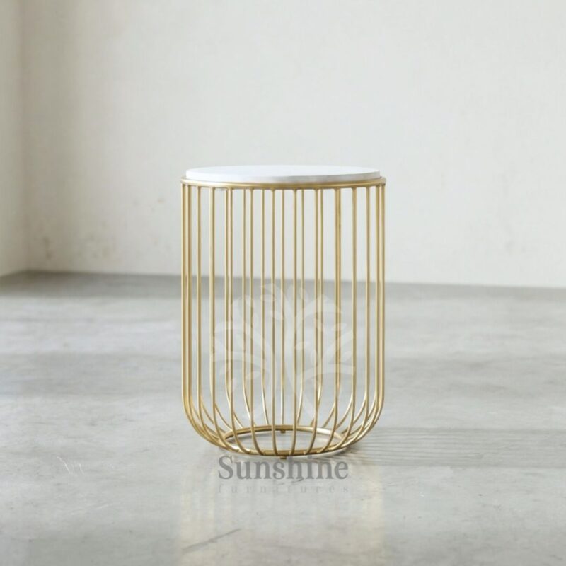 Scandinavian gold wire side table