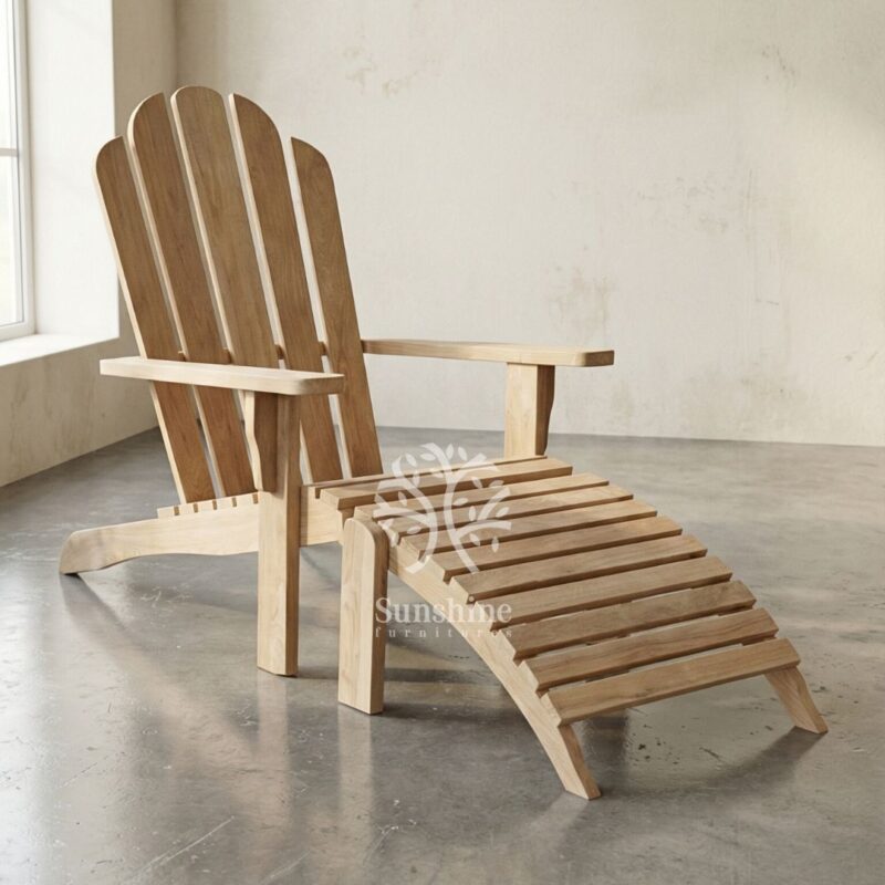 Teak Adirondack steamer chair footrest